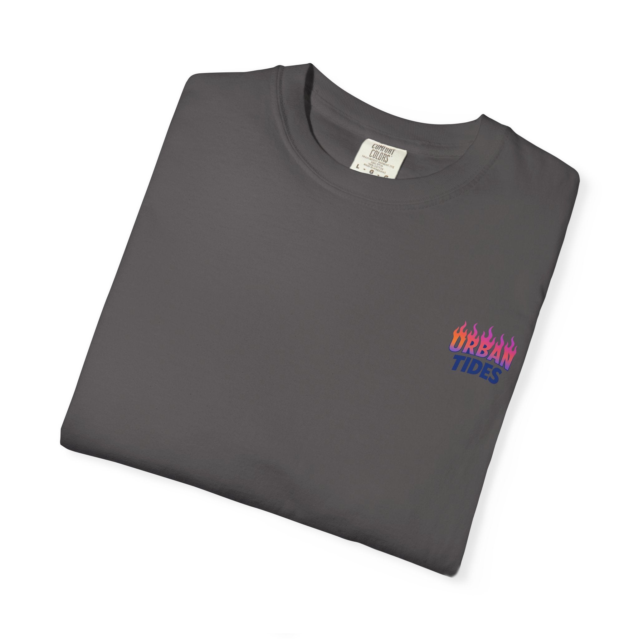 Urban Tides sunset flames Garment-Dyed T-Shirt for Casual Vibes, Unisex Wear, Graphic Tee, Gift for Friends, Comfortable Everyday Style