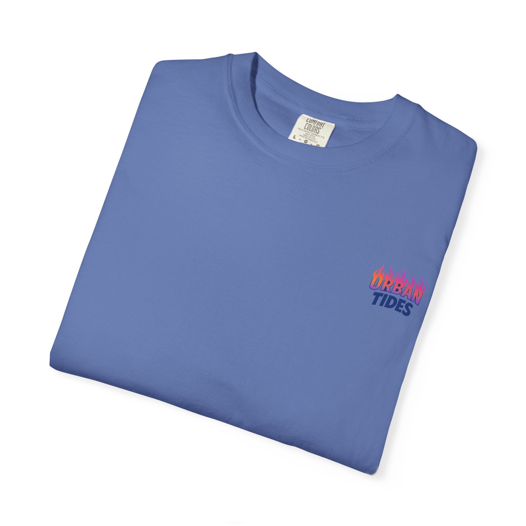 Urban Tides sunset flames Garment-Dyed T-Shirt for Casual Vibes, Unisex Wear, Graphic Tee, Gift for Friends, Comfortable Everyday Style