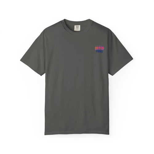 Urban Tides sunset flames Garment-Dyed T-Shirt for Casual Vibes, Unisex Wear, Graphic Tee, Gift for Friends, Comfortable Everyday Style